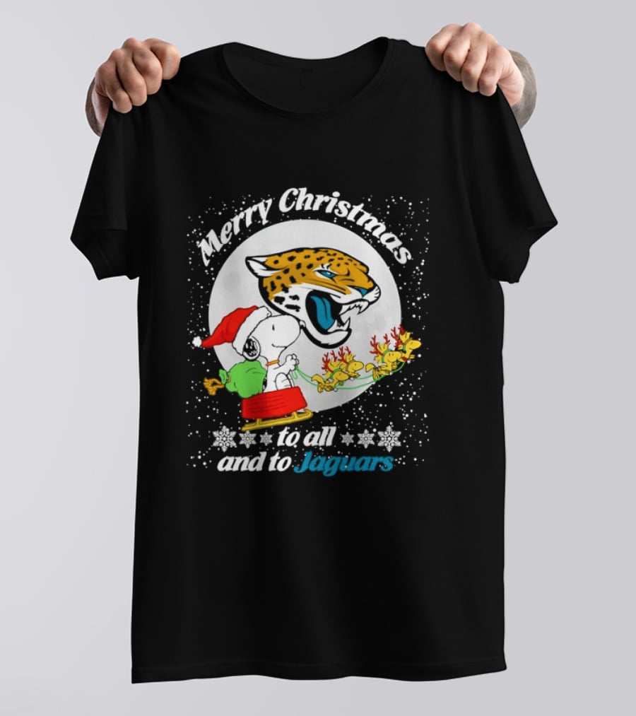 Merry Christmas Snoopy To All And To Jaguars T-Shirt