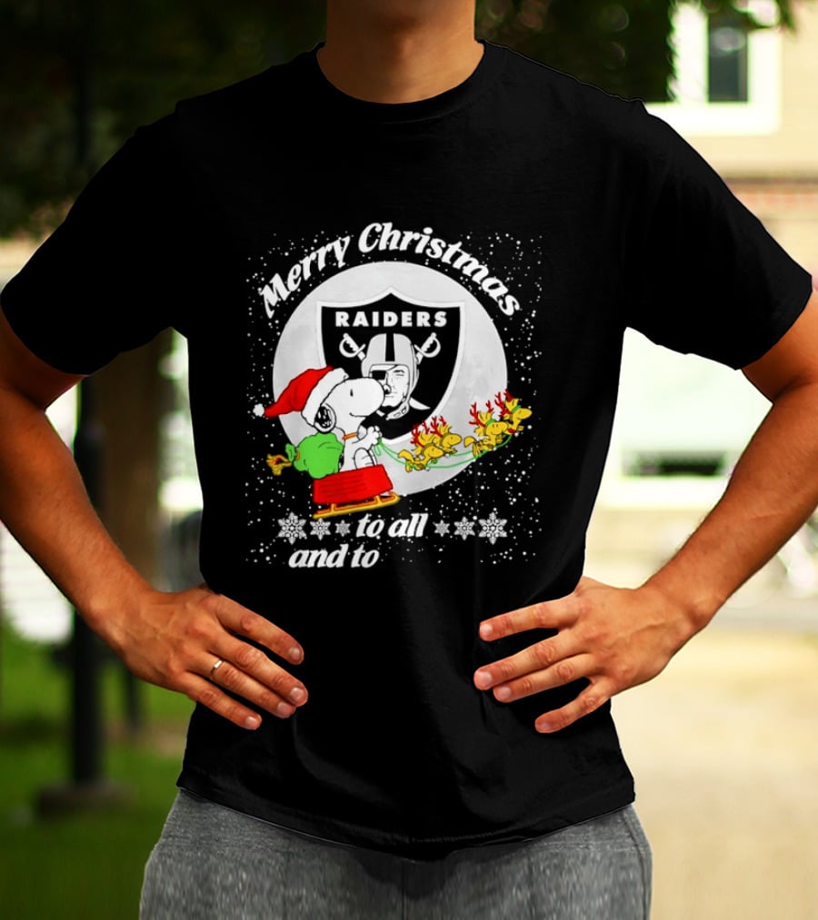 Merry Christmas Raiders Snoopy Santa Reindeer T-Shirt