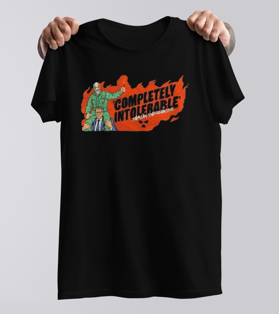 Completely Intolerable Iømlán Døfhulaingthe Flame Background Masked Man Suit And Tie T-Shirt