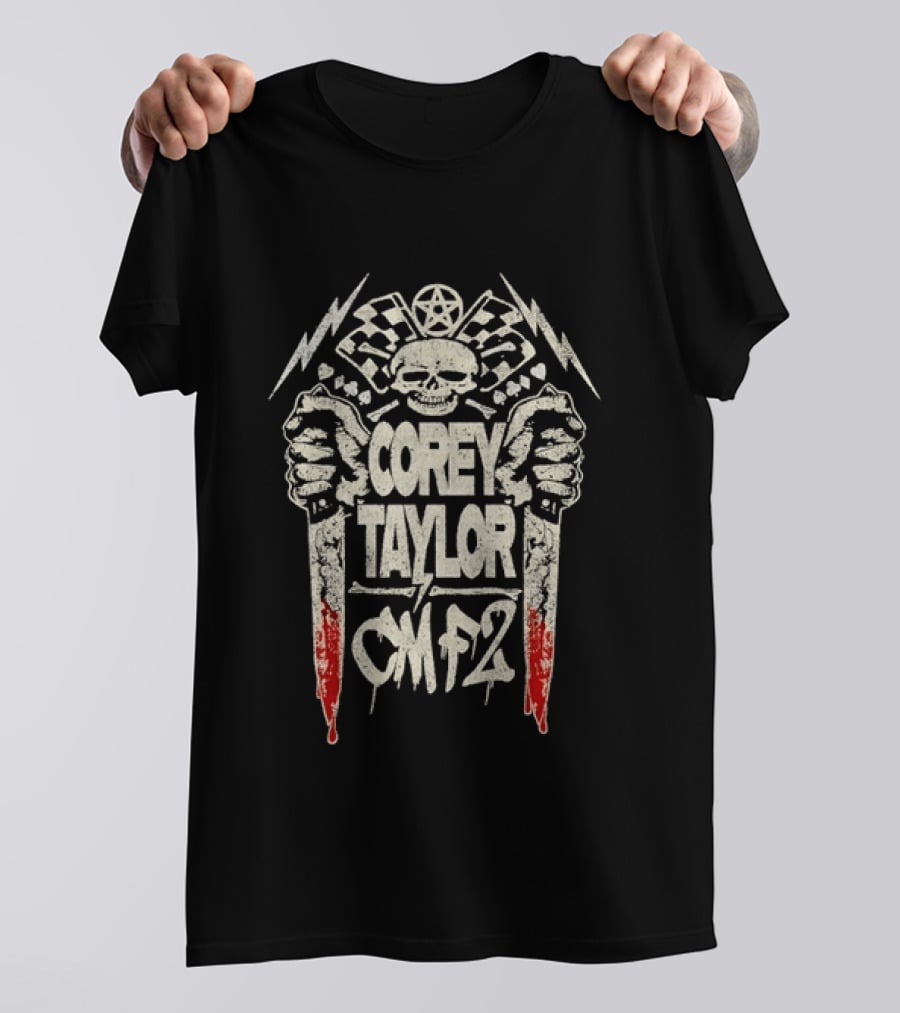 Corey Taylor CMF2 Distressed Skull Lightning Hands T-Shirt