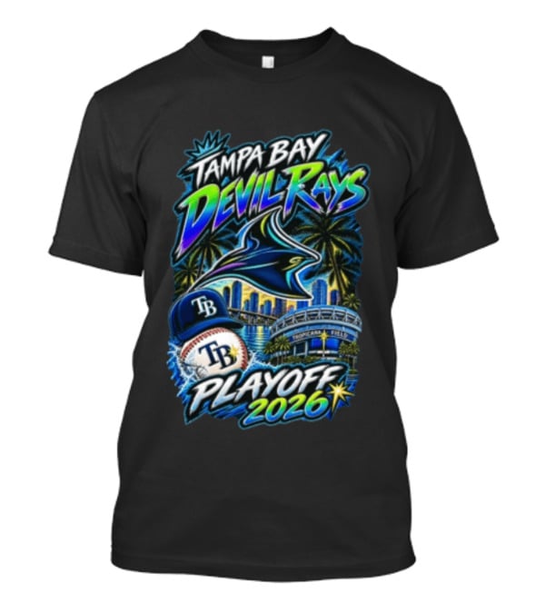 Tampa Bay Devil Rays Playoff 2026 Stingray Tropicana Field Skyline Baseball Cap T-Shirt