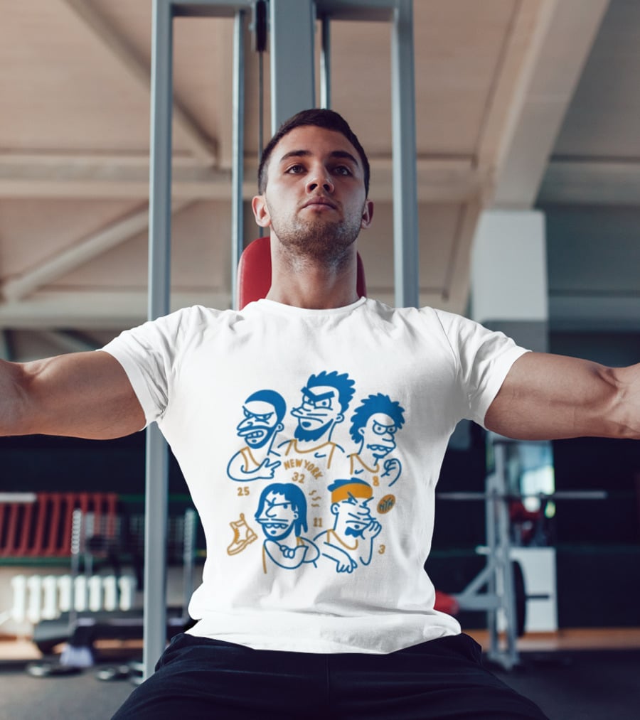 New York Knicks Cartoon 25 30 23 11 NBA Basketball Players T-Shirt