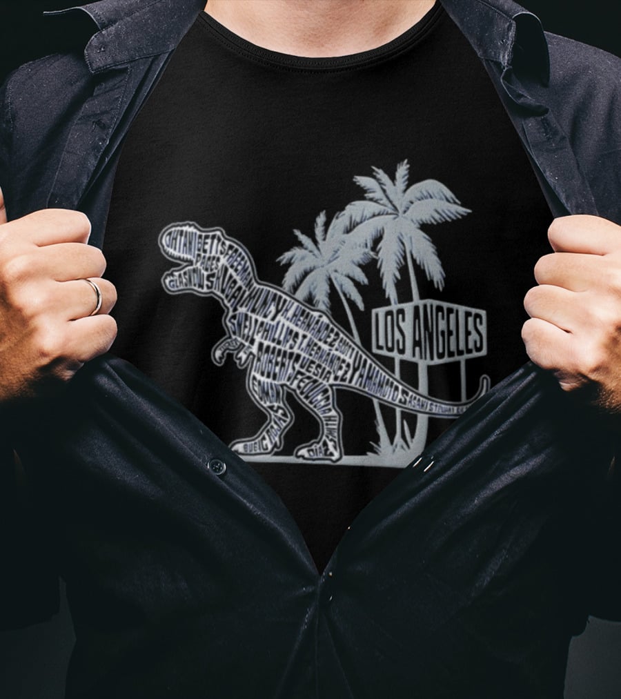 Los Angeles Dodgers Dinosaur Names Palm Trees T-Shirt
