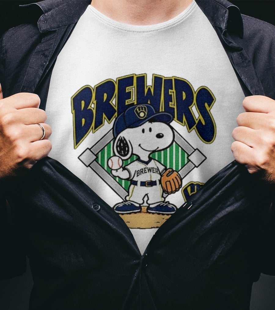 Brewers Snoopy Baseball Take October Milwaukee MLB T-Shirt