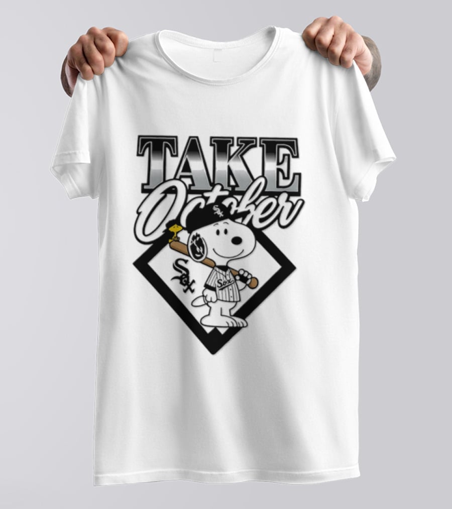 Snoopy Take October Chicago White Sox MLB Baseball Postseason Cartoon T-Shirt
