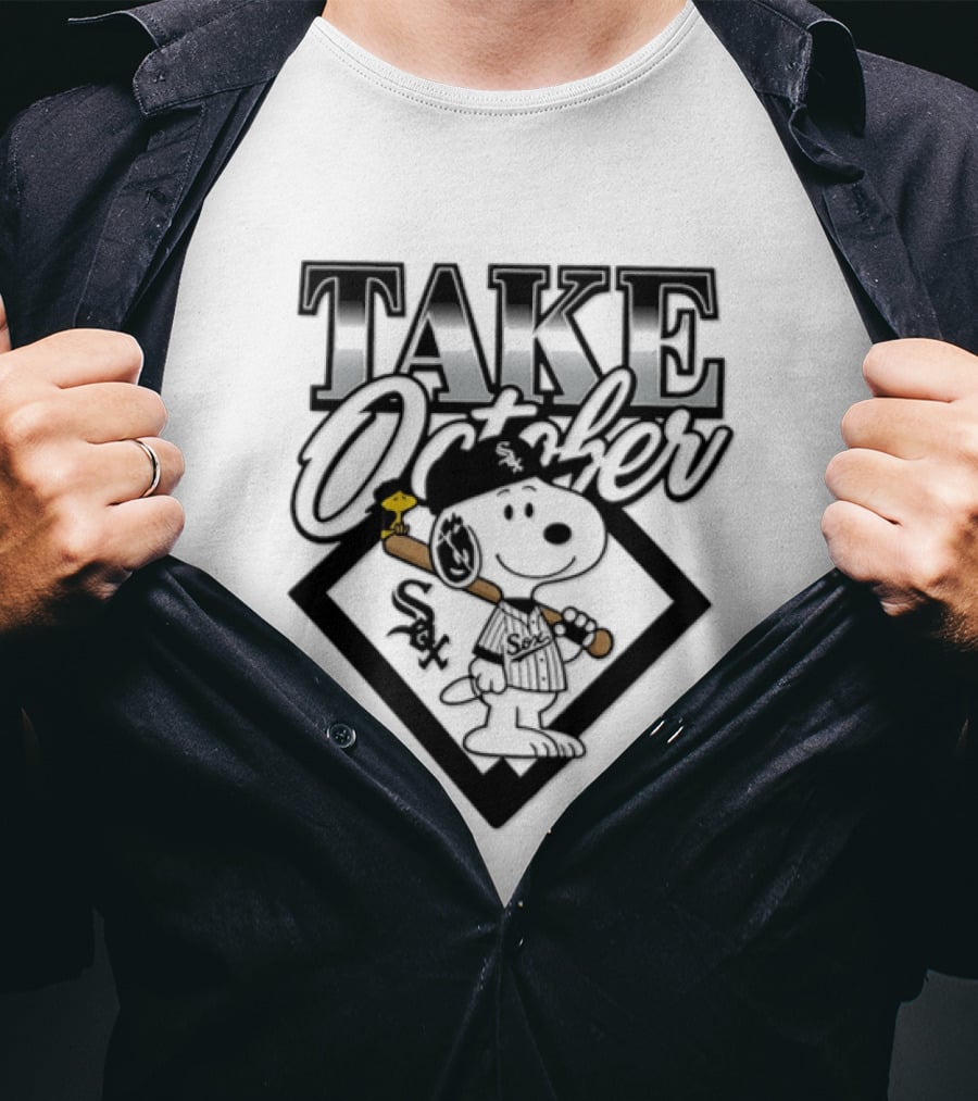 Snoopy Take October Chicago White Sox MLB Baseball Postseason Cartoon T-Shirt