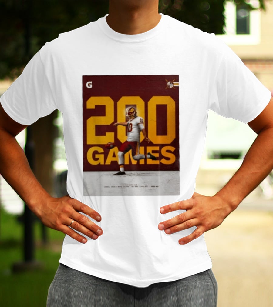 200 Games Tress Way 200 Games Club Washington Commanders T-Shirt