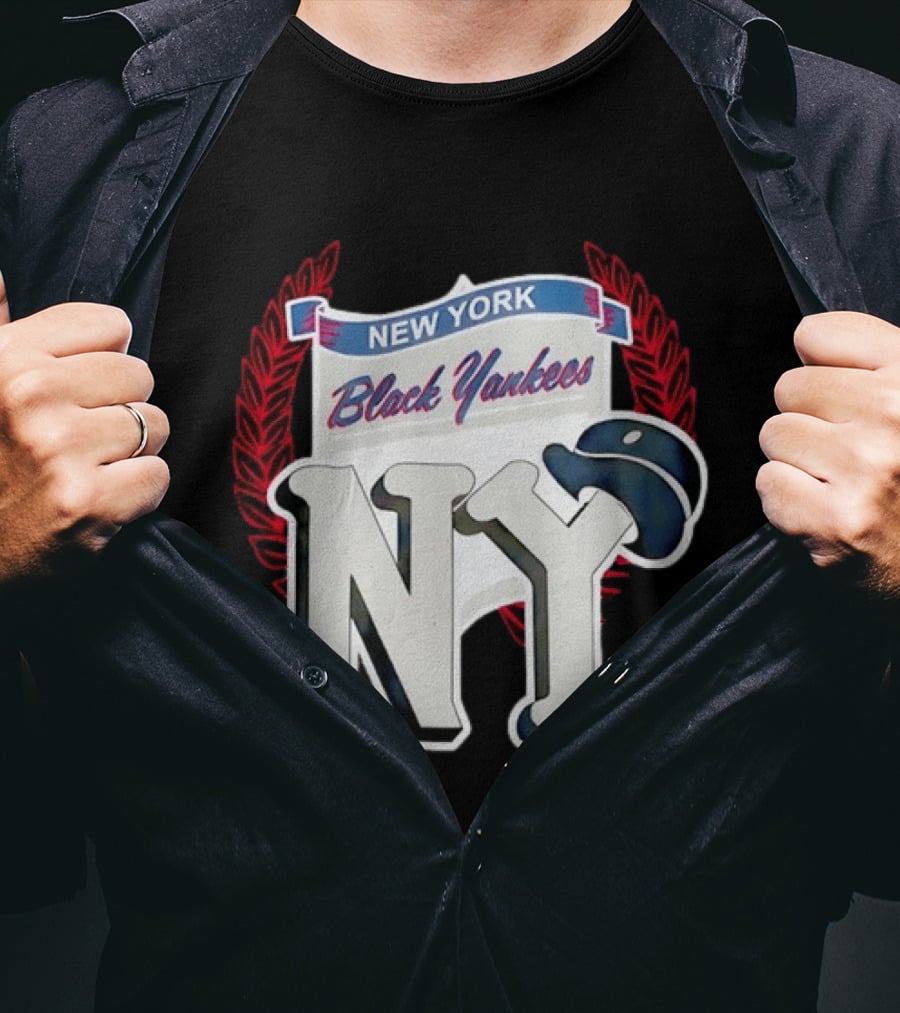 New York Black Yankees NY Negro Leagues History Emblem With Cap T-Shirt