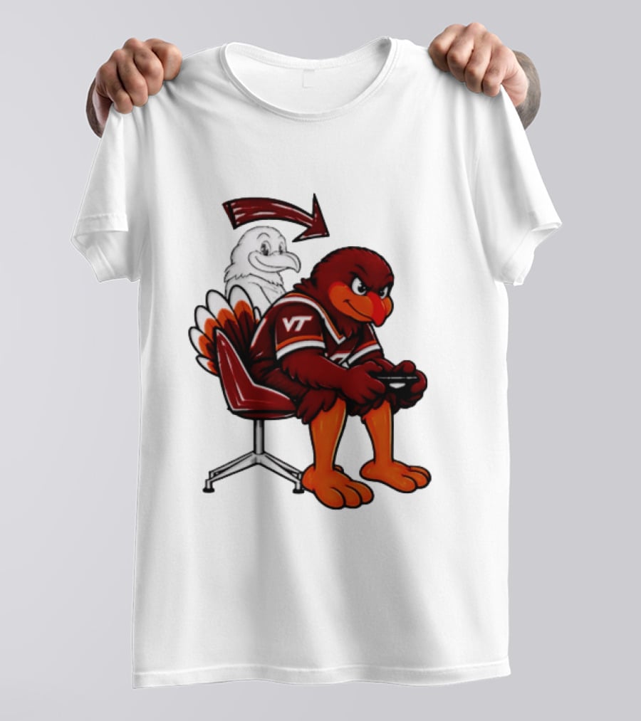 Virginia Tech Hokies Turkey Playing Video Game NCAAF Team Spirit T-Shirt