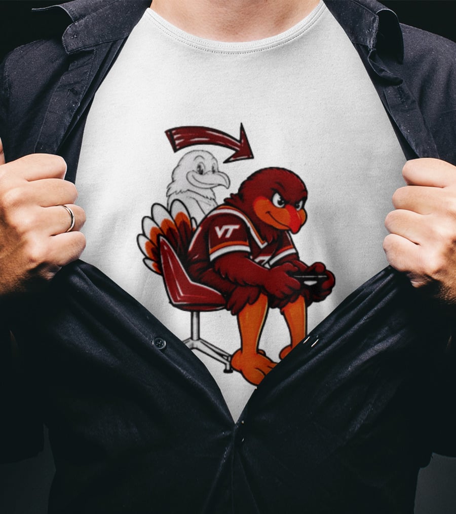 Virginia Tech Hokies Turkey Playing Video Game NCAAF Team Spirit T-Shirt