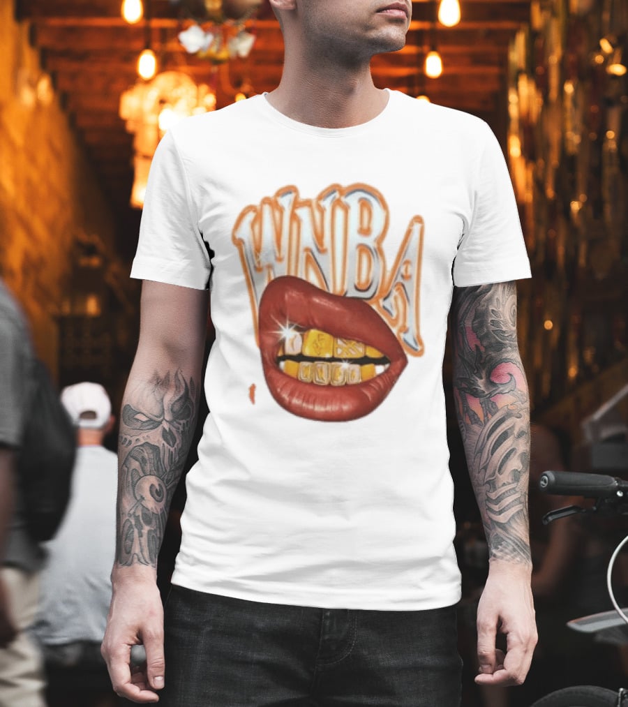 WNBA Lips Gold Grillz Basketball T-Shirt
