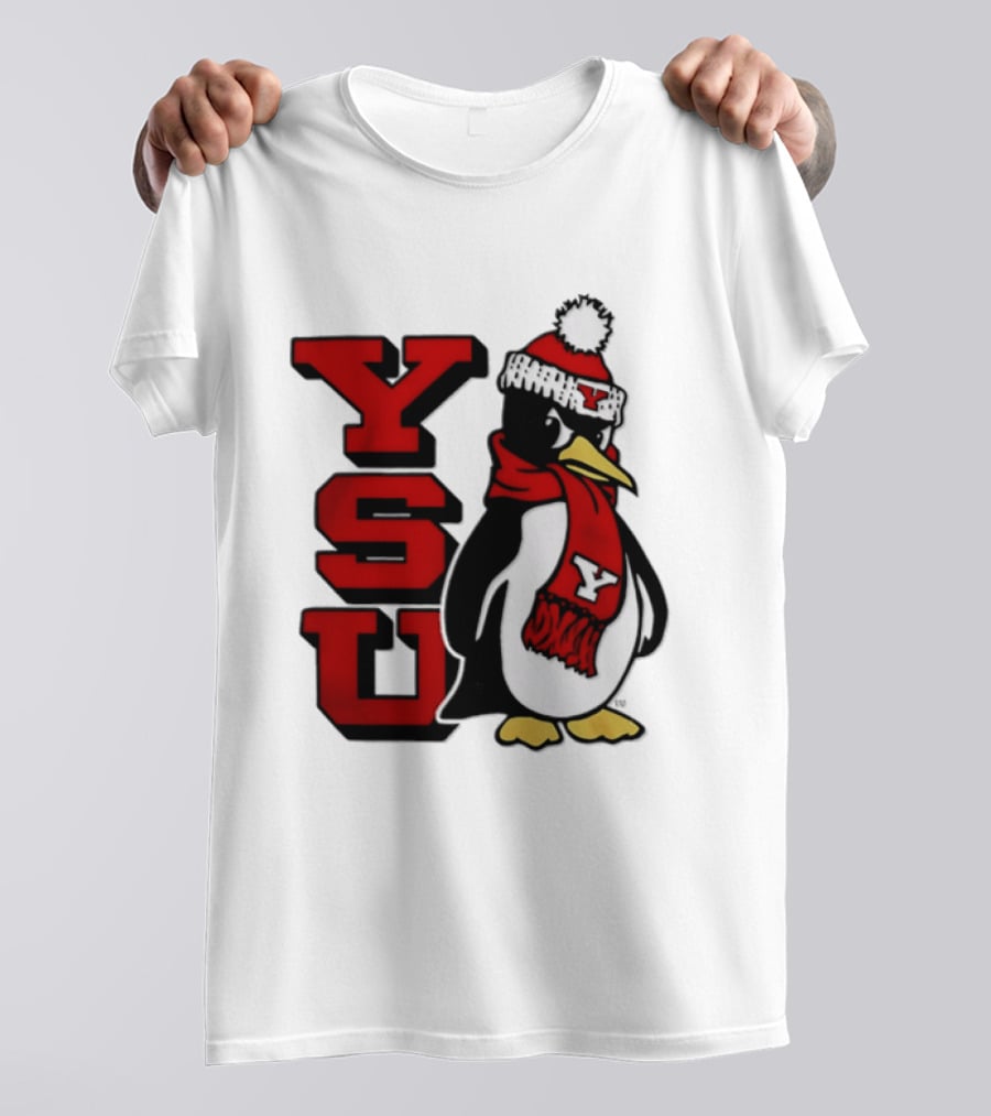 Youngstown State University YSU Penguin Winter Hat Scarf T-Shirt