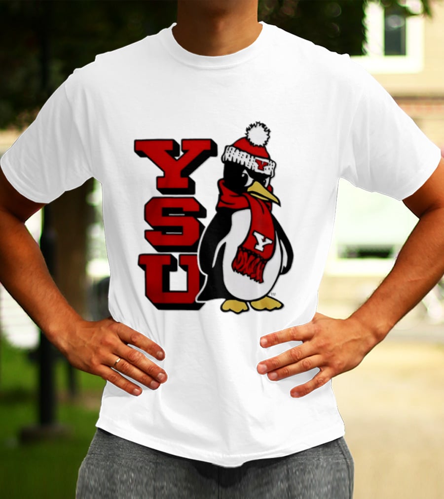 Youngstown State University YSU Penguin Winter Hat Scarf T-Shirt