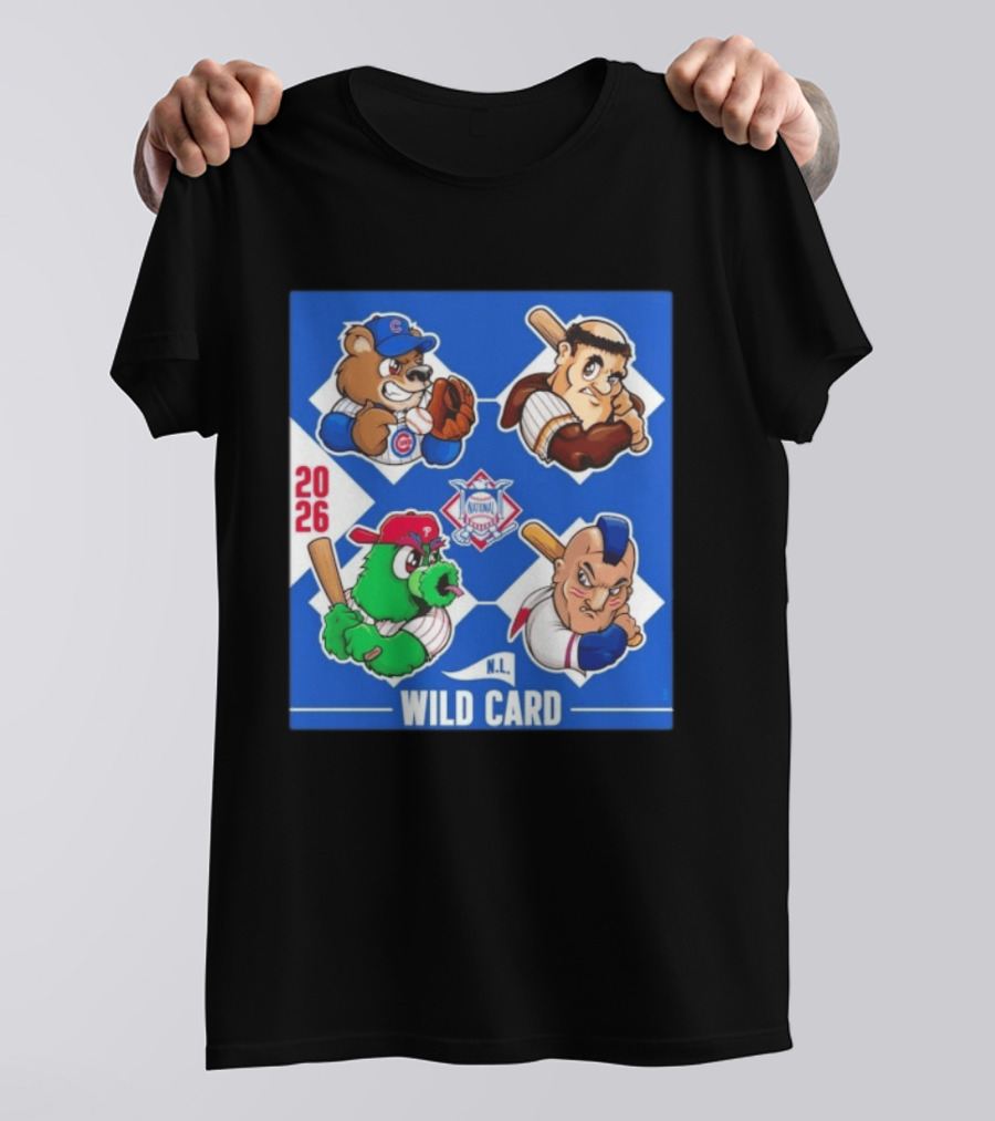 2026 National League Wild Card Cubs Phillies Padres Mets Collage T-Shirt