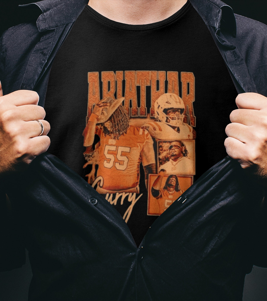 Ariathar Curry 55 Football Player Portrait Montage T-Shirt