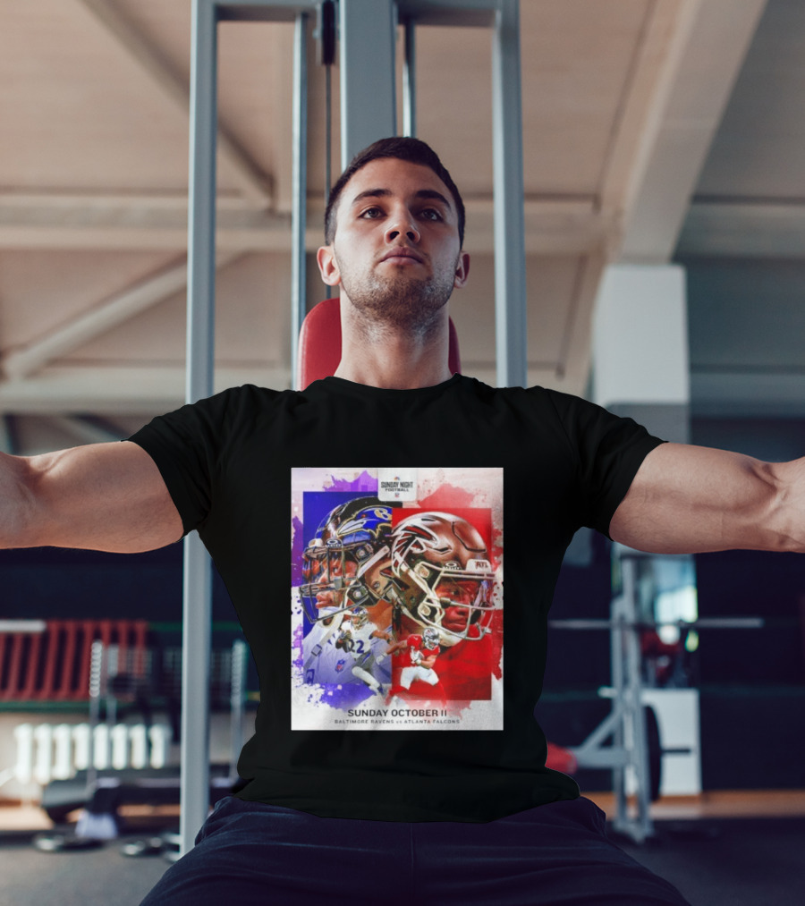 Sunday Night Football October 11 Baltimore Ravens Vs Atlanta Falcons NFL Matchup T-Shirt