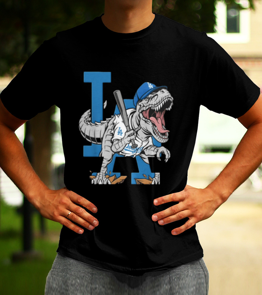Los Angeles Dodgers Dinosaur Collaboration With LA Baseball Team T-Shirt