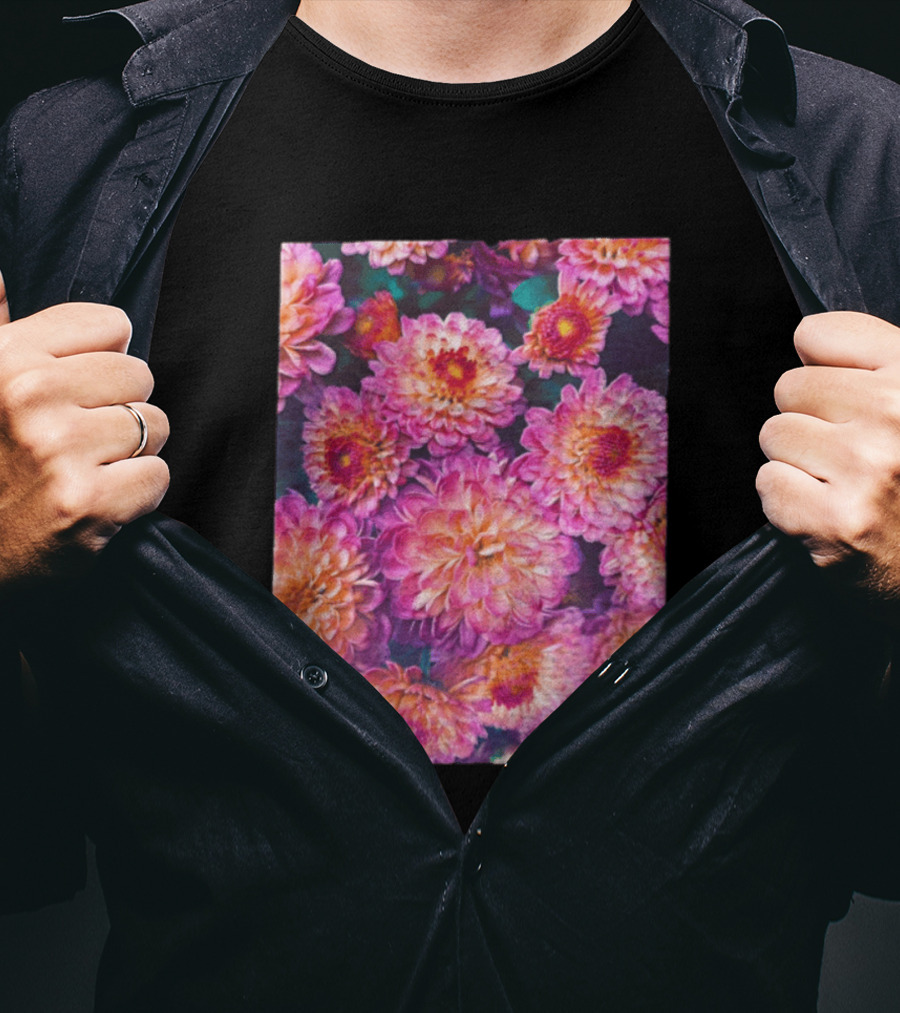 Many Pink And Orange Chrysanthemum Flowers In Full Bloom T-Shirt