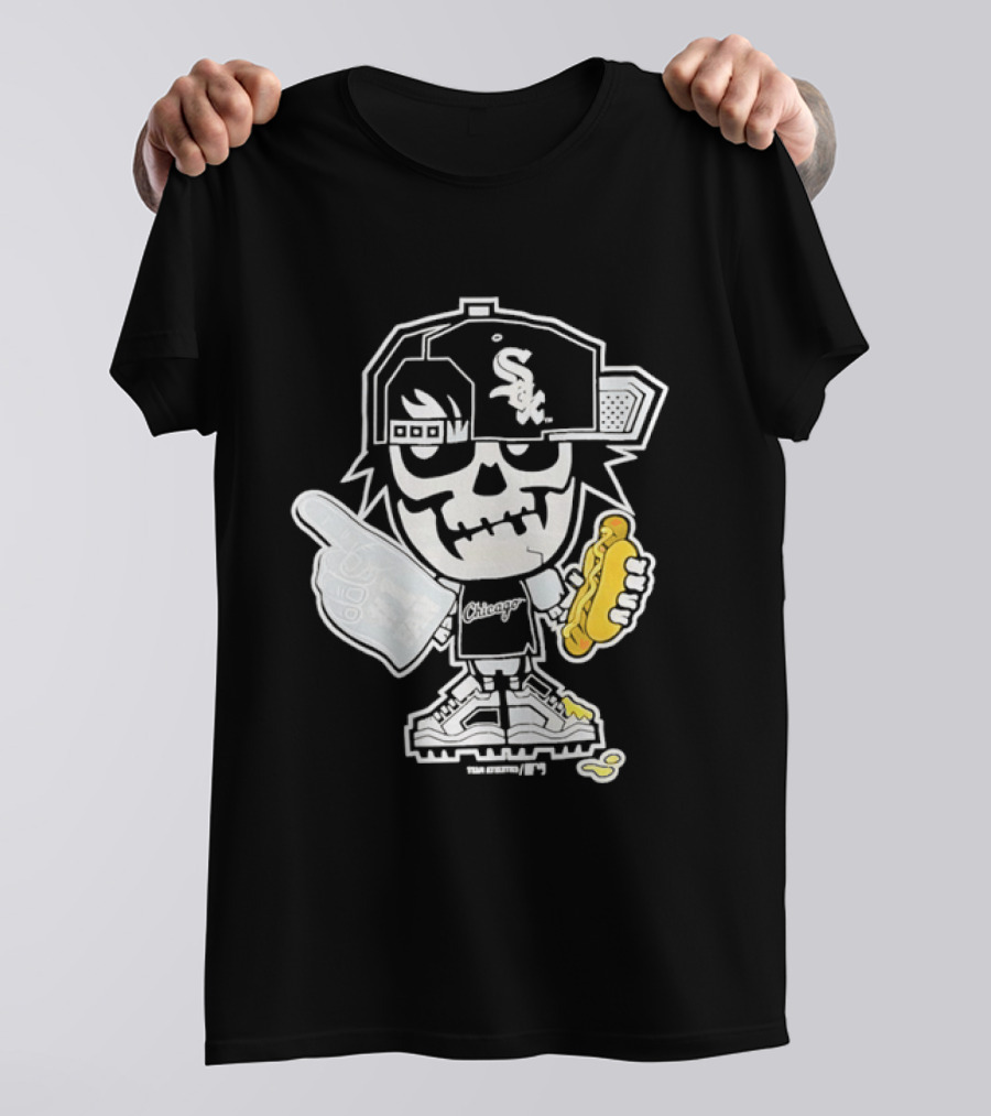 Chicago White Sox Skeleton No 1 Foam Finger Hot Dog Cap T-Shirt