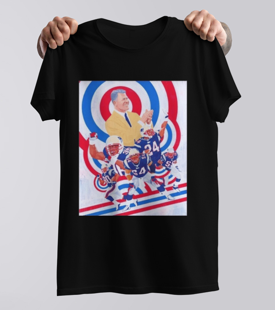 Patriots Celebration Collage With Bill Belichick And Legendary Players T-Shirt