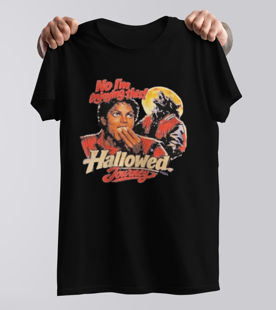 No I'm Enjoying This Hallowed Journey Werewolf Thriller Eating Popcorn T-Shirt