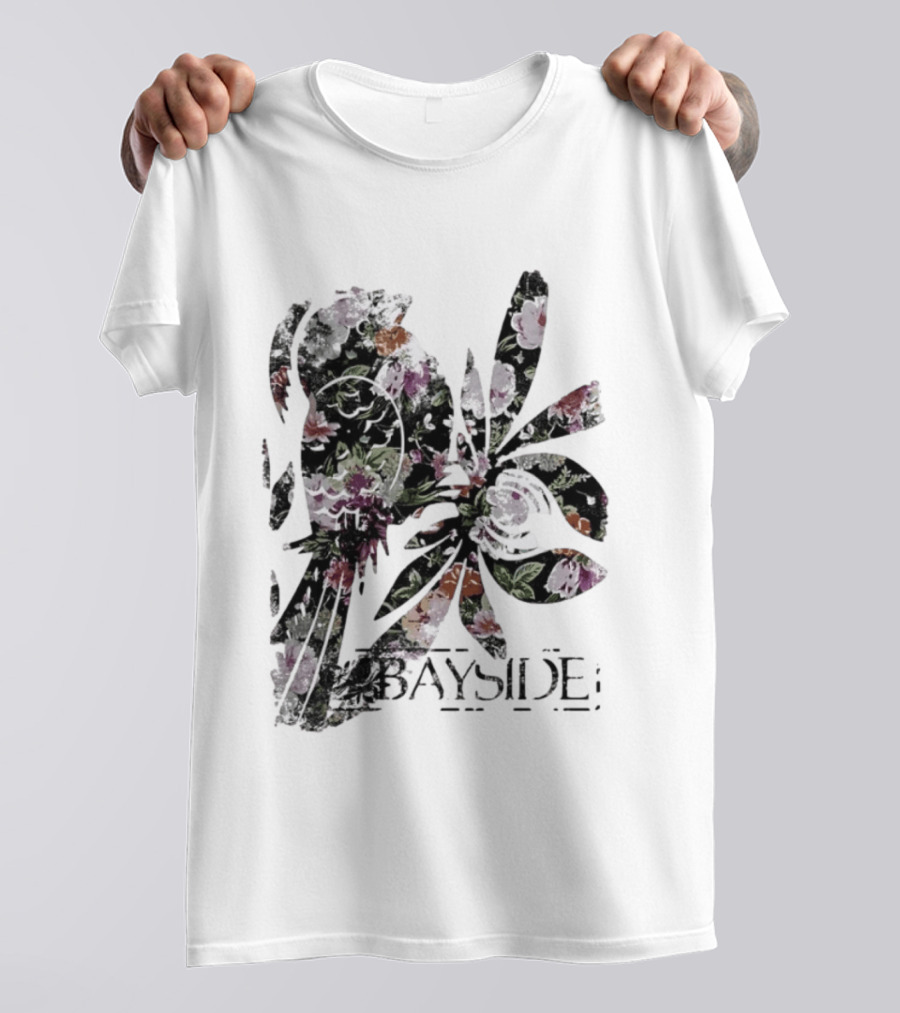 Bayside Floral Bird Distressed Alternative Rock T-Shirt