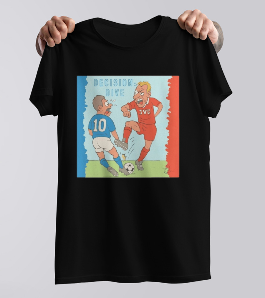Decision Dive JVC Arsenal Football Cartoon Vintage Rivalry T-Shirt