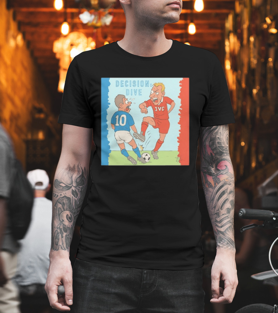 Decision Dive JVC Arsenal Football Cartoon Vintage Rivalry T-Shirt