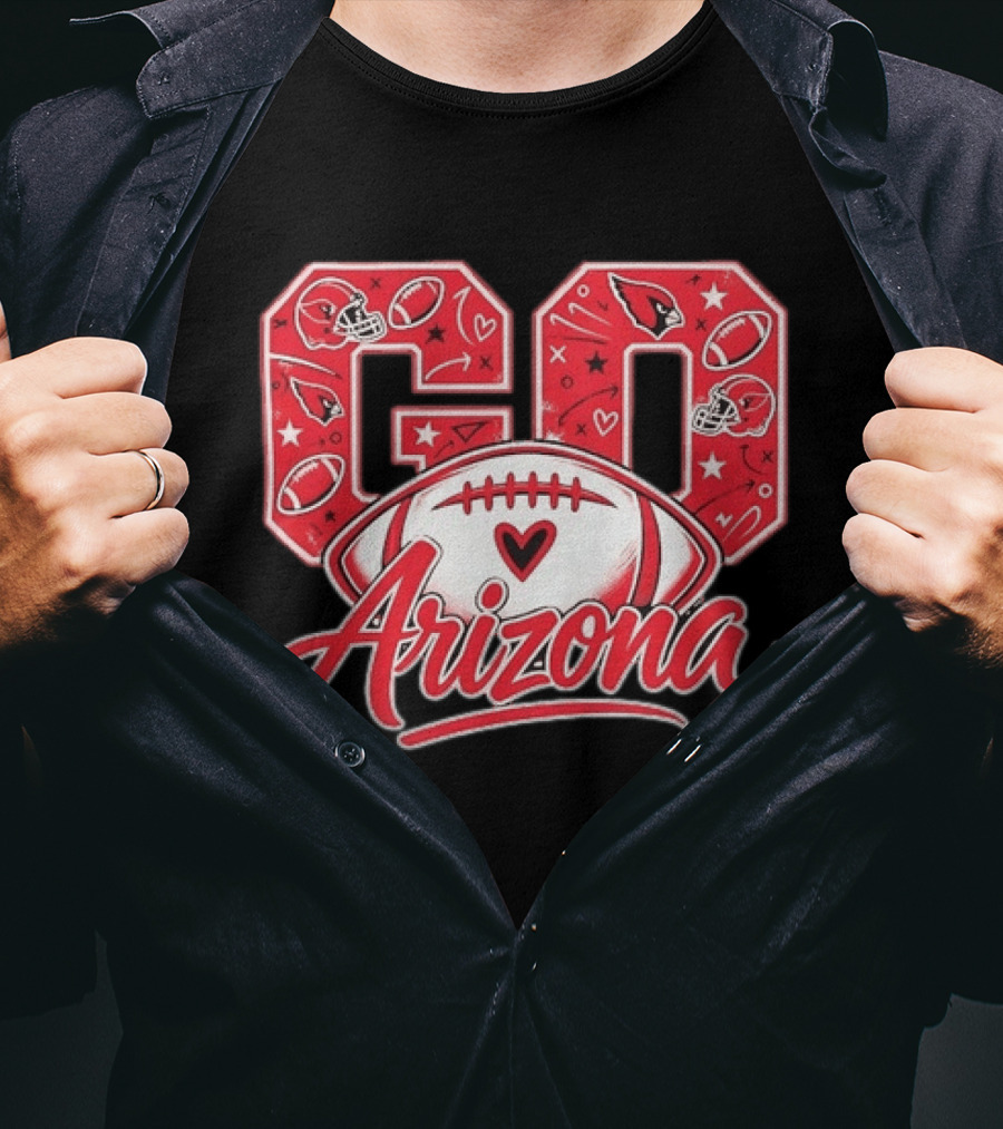 Arizona Cardinals Football Heart Go Fan Spirit T-Shirt