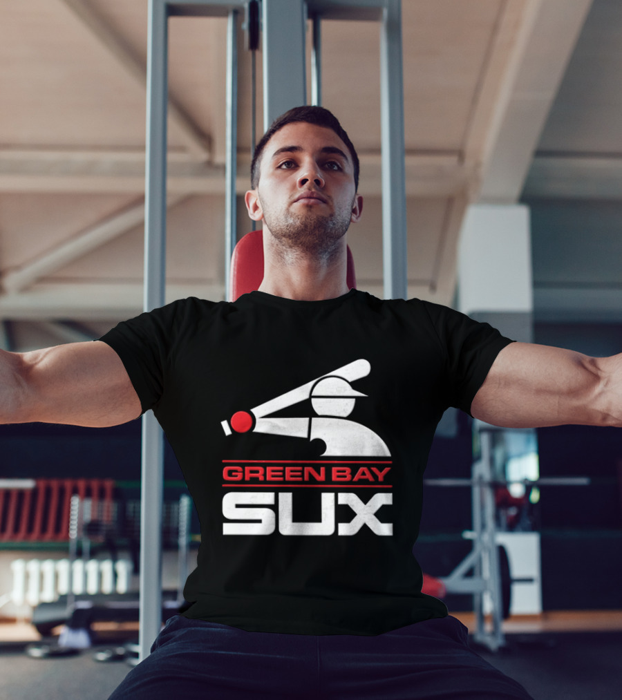 Green Bay Sux Chicago Political Baseball T-Shirt