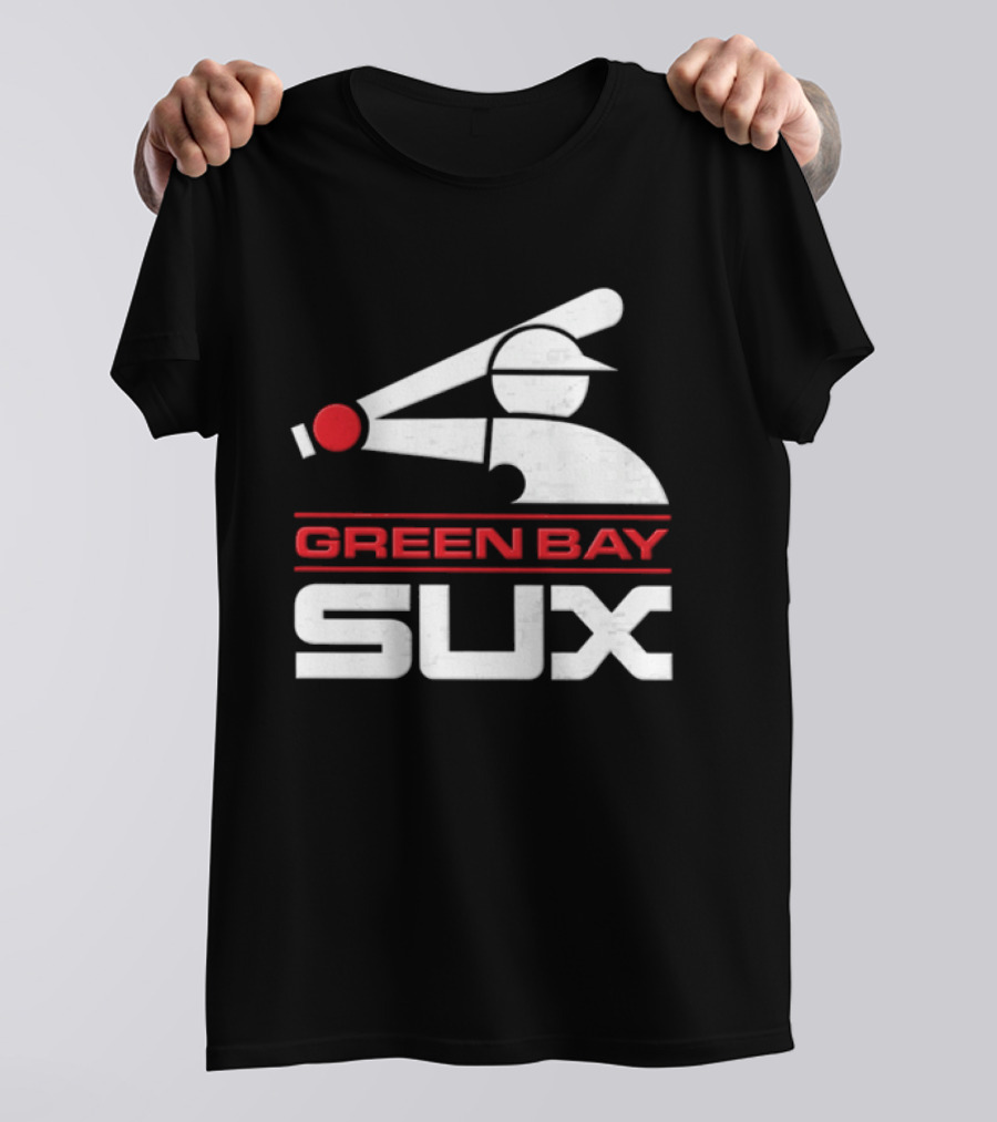 Green Bay Sux Chicago Political Baseball T-Shirt