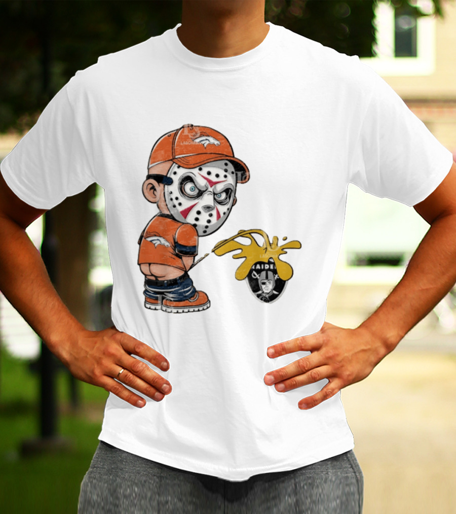 Denver Broncos Jason Voorhees Urinating On Las Vegas Raiders T-Shirt
