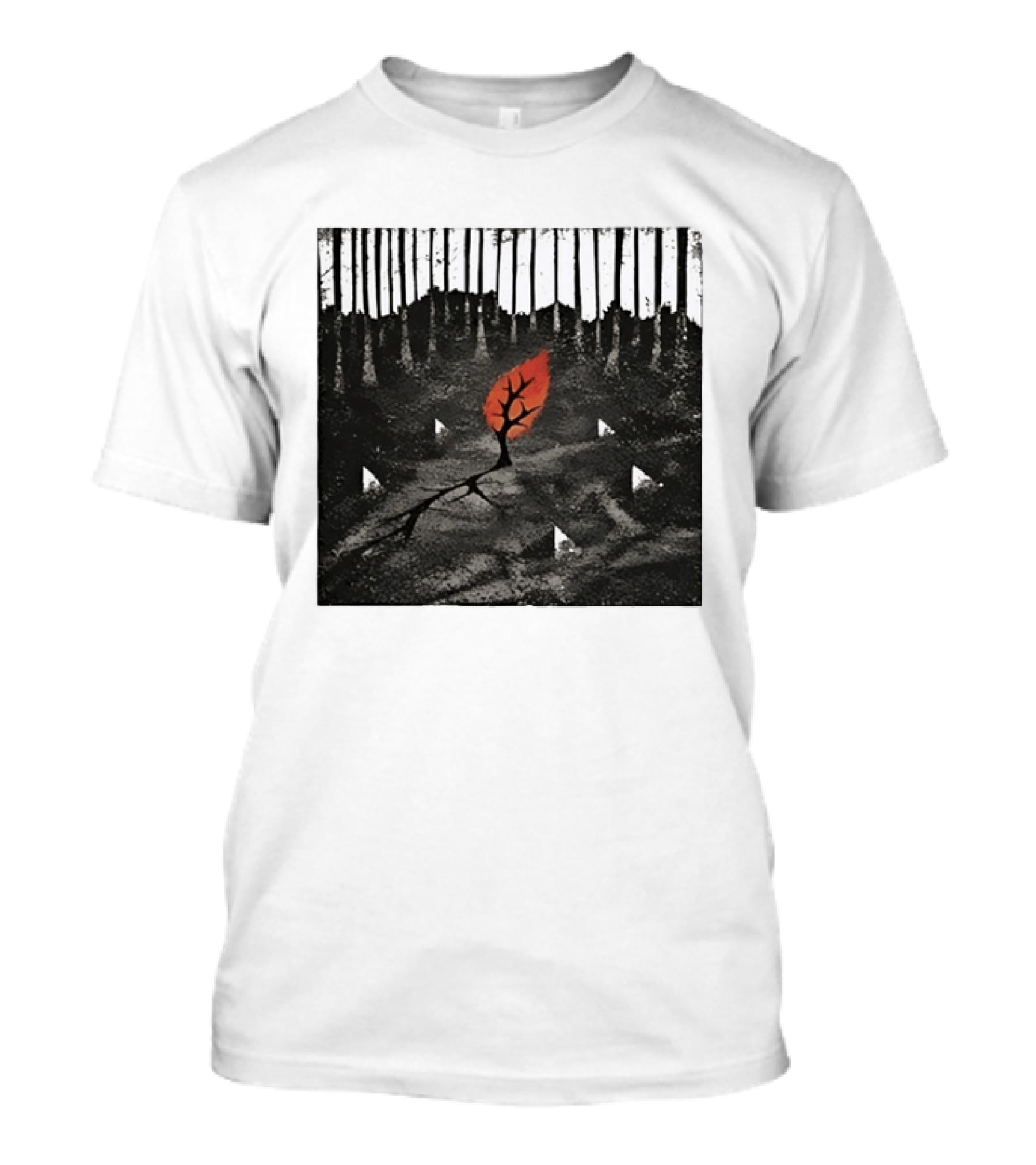 Sleeping With Sirens Tree Forest Alternative Rock Red Leaf T-Shirt