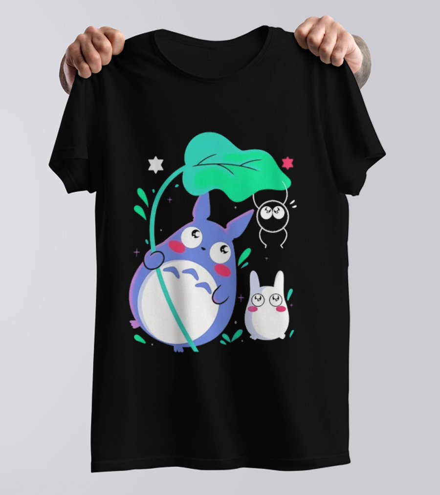 My Neighbor Totoro Soot Sprite Leaf Art Studio Ghibli Characters T-Shirt