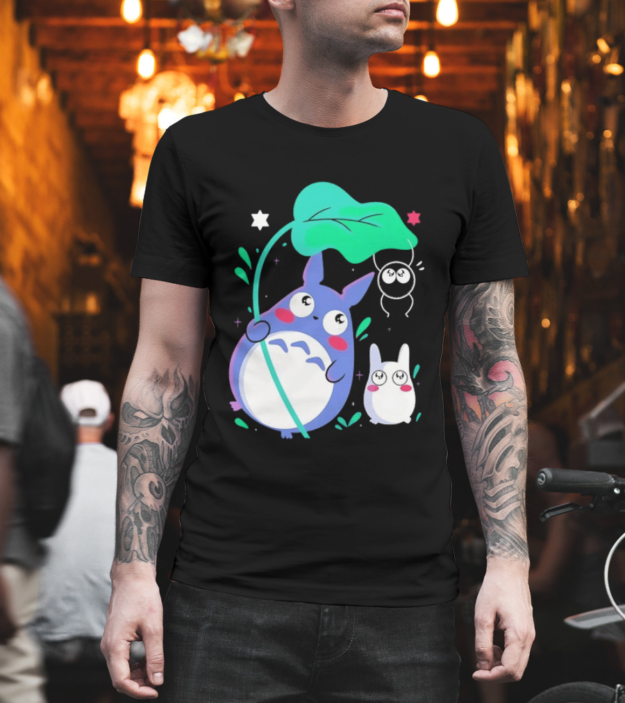 My Neighbor Totoro Soot Sprite Leaf Art Studio Ghibli Characters T-Shirt