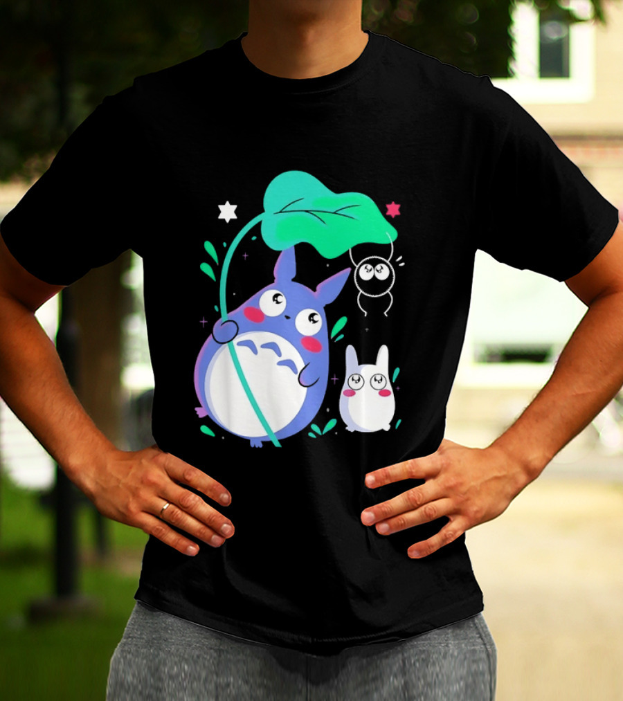 My Neighbor Totoro Soot Sprite Leaf Art Studio Ghibli Characters T-Shirt