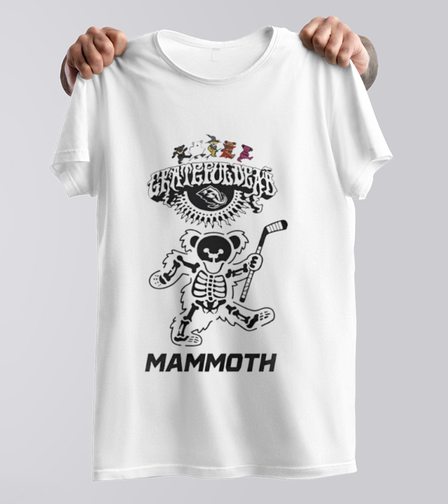 Grateful Dead Dancing Bear Skeleton Mammoth Hockey T-Shirt