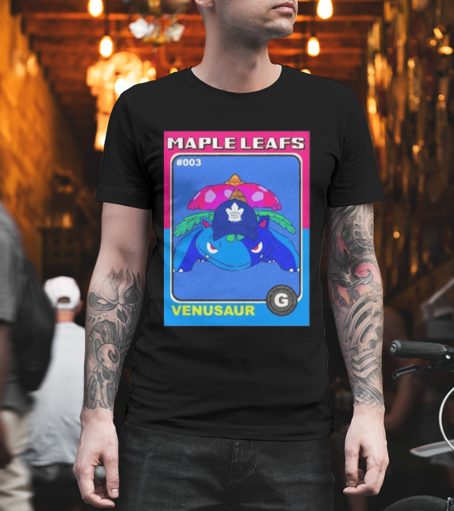 Venusaur Toronto Maple Leafs 003 Trading Card Blue Hat Edition T-Shirt