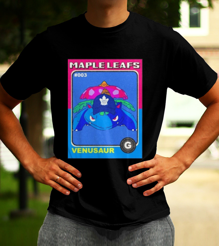 Venusaur Toronto Maple Leafs 003 Trading Card Blue Hat Edition T-Shirt