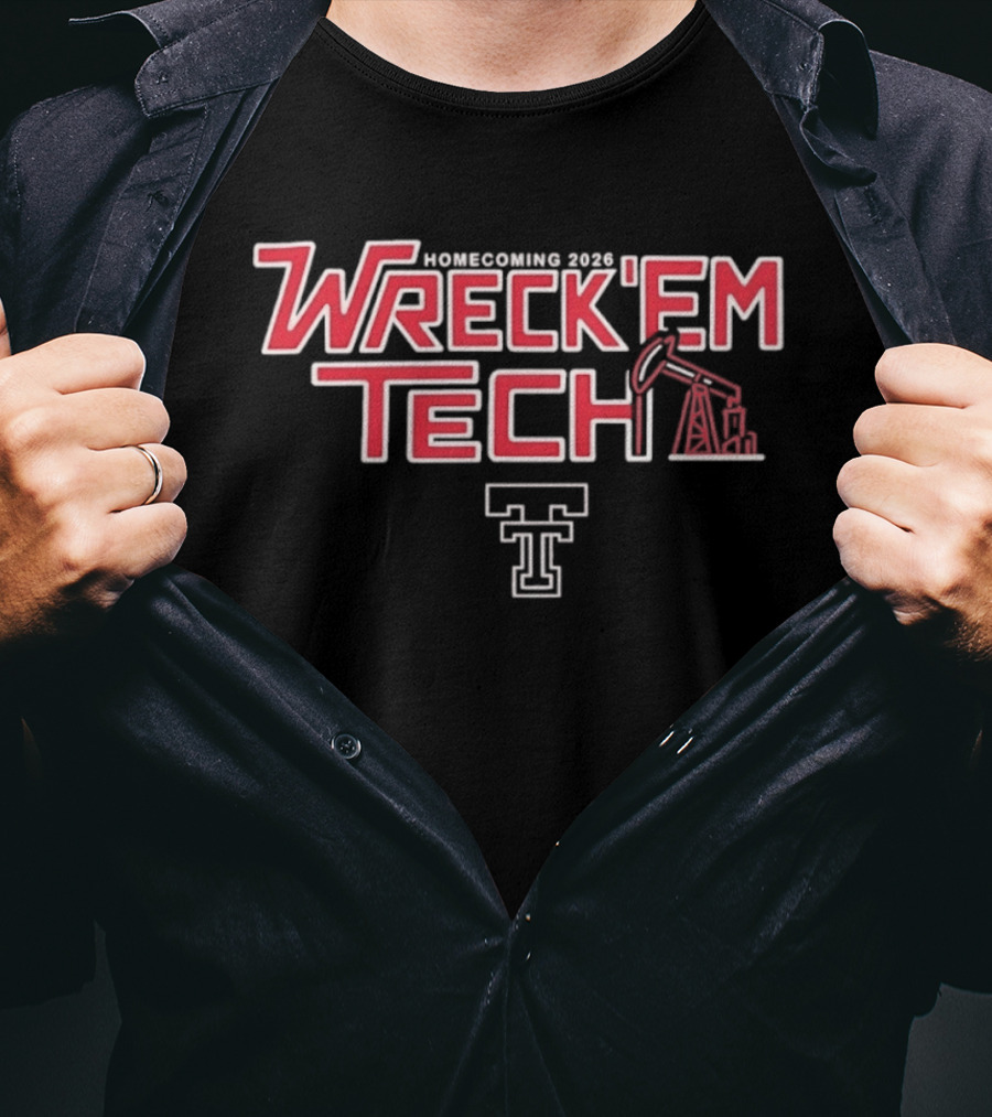 Wreck'em Tech Homecoming 2026 Red Raiders Pumpjack T T-Shirt
