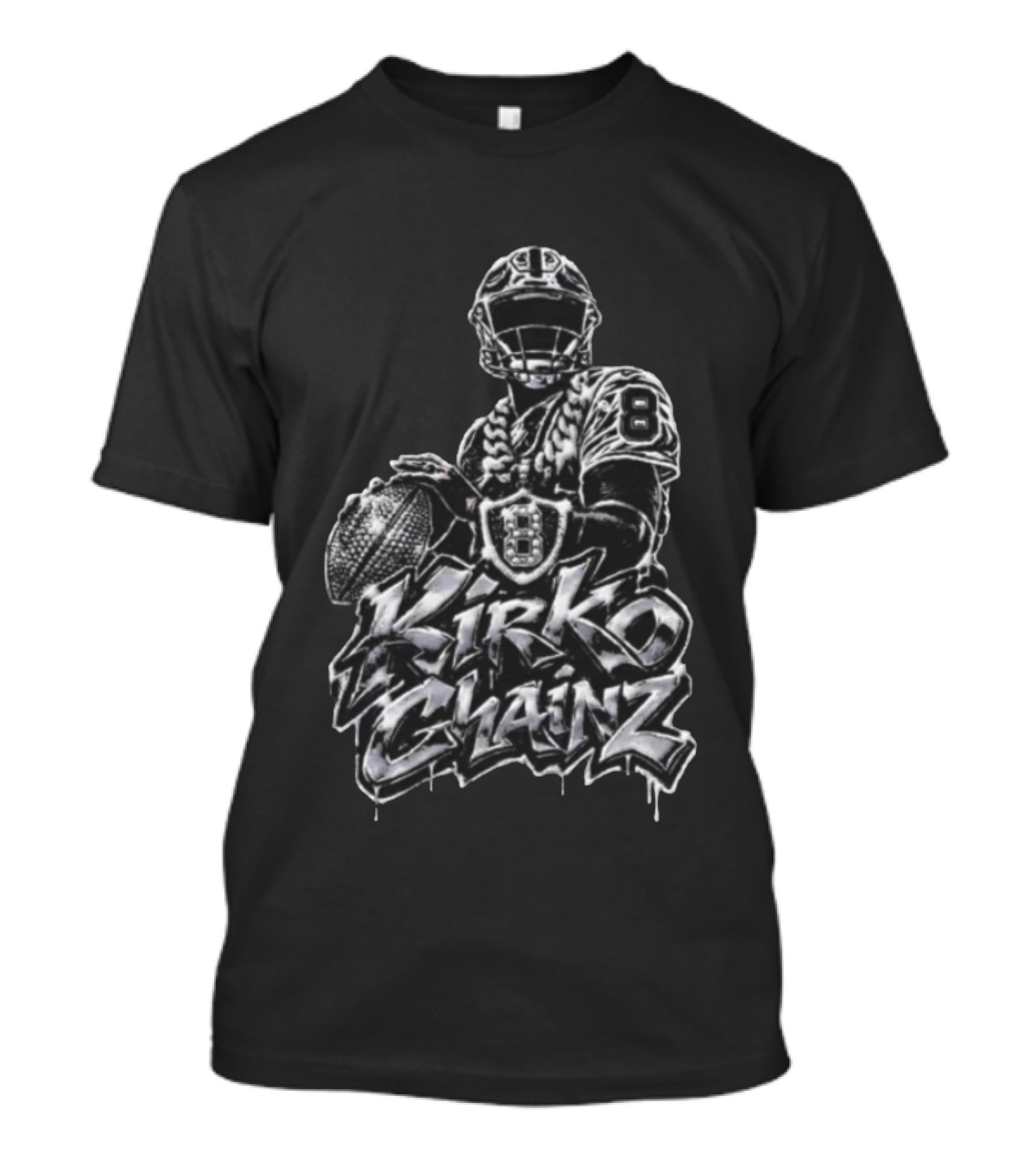 Kirko Chainz Kirk Cousins Number 8 Football Player Graffiti T-Shirt