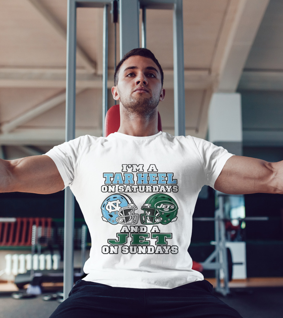 I'm A Tar Heel On Saturdays And A Jet On Sundays Football Helmets T-Shirt