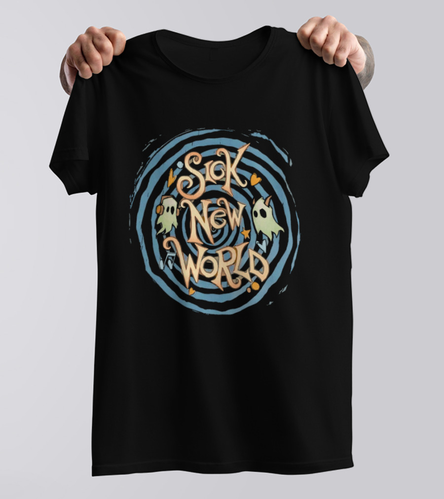Sick New World Festival Nu Metal Rock Concert Ghosts Hearts Spiral T-Shirt