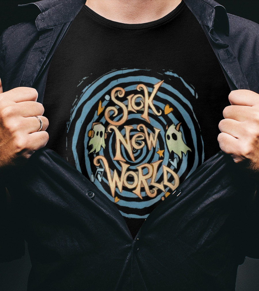 Sick New World Festival Nu Metal Rock Concert Ghosts Hearts Spiral T-Shirt