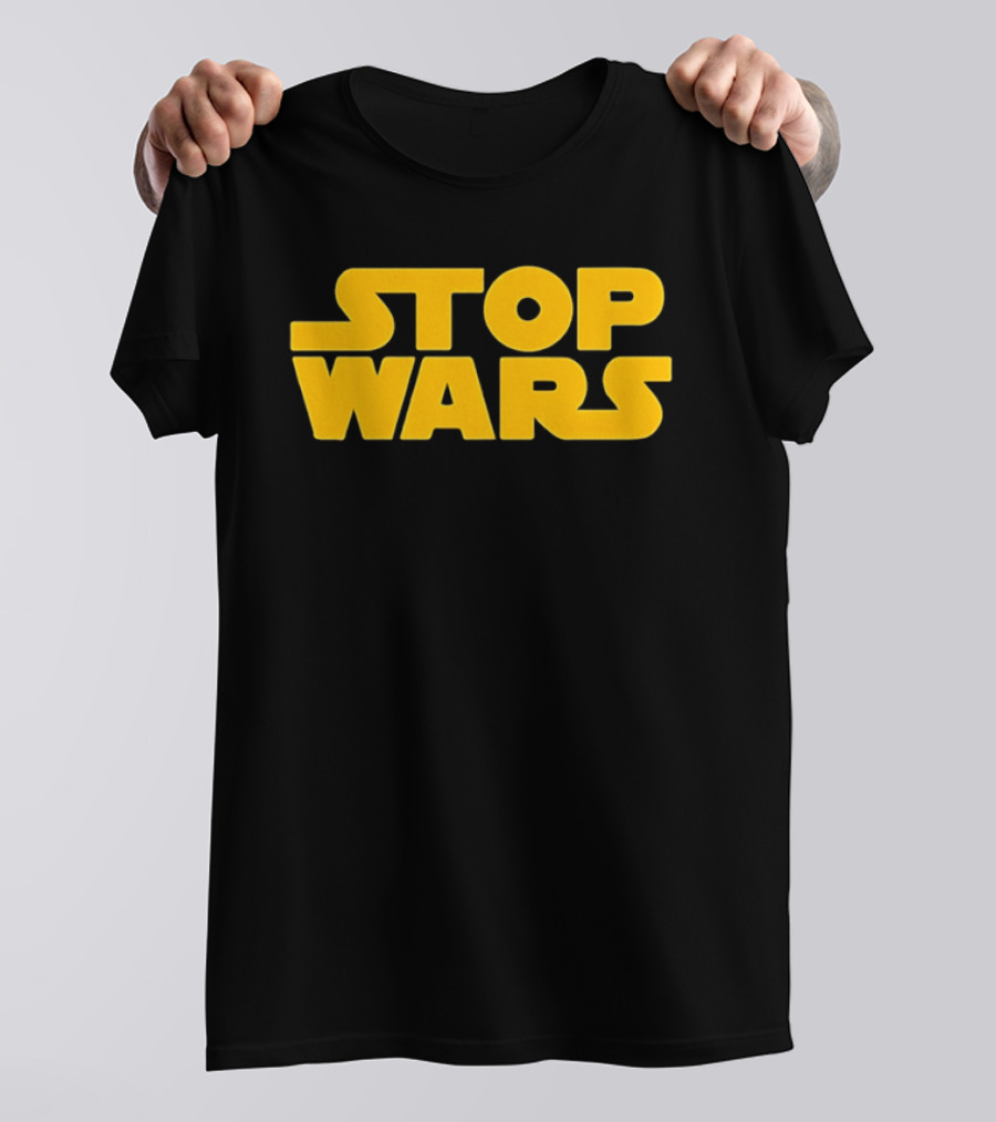 Stop Wars Peace Sci Fi Activism Iconic Yellow T-Shirt