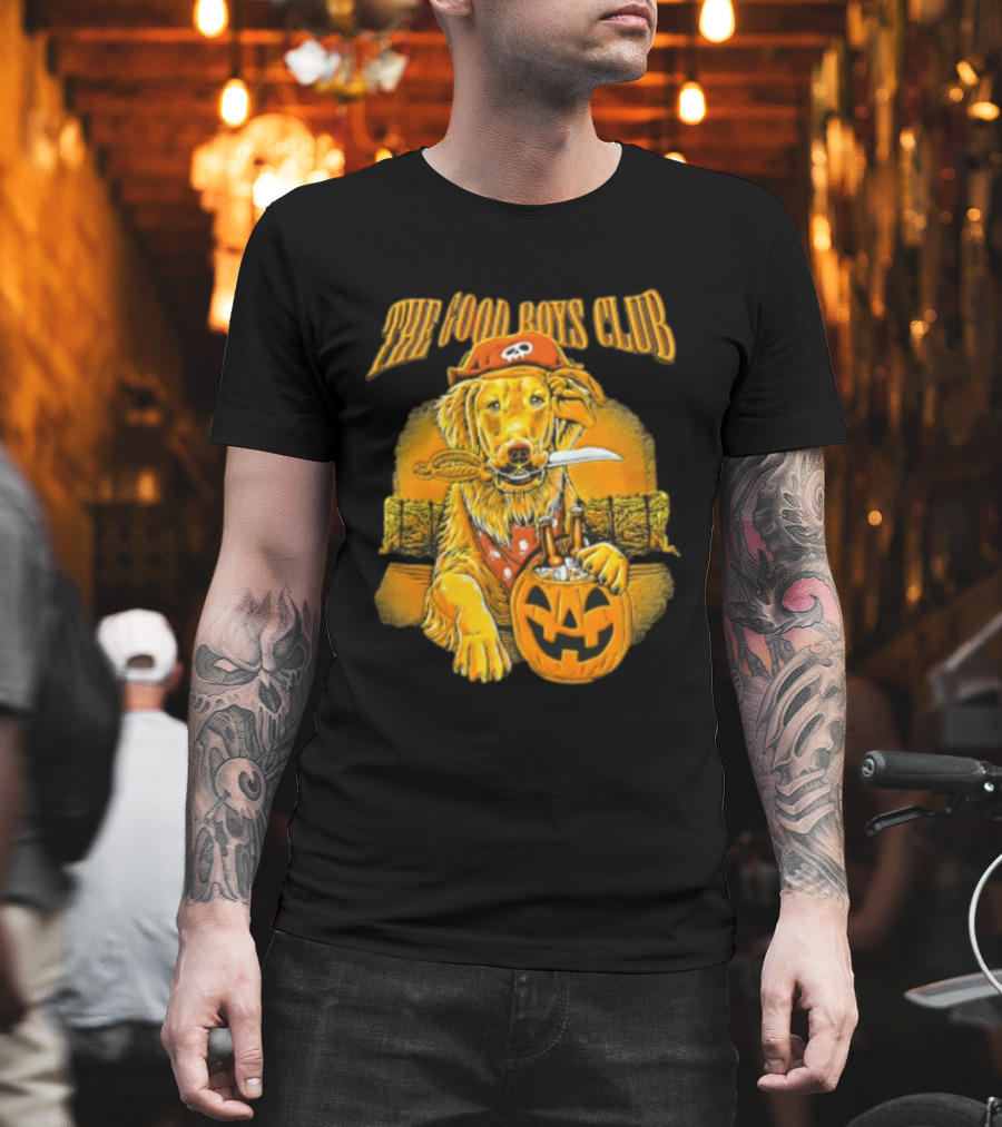 The Good Boys Club Pirate Golden Retriever Halloween Pumpkin T-Shirt