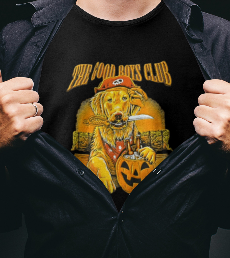 The Good Boys Club Pirate Golden Retriever Halloween Pumpkin T-Shirt