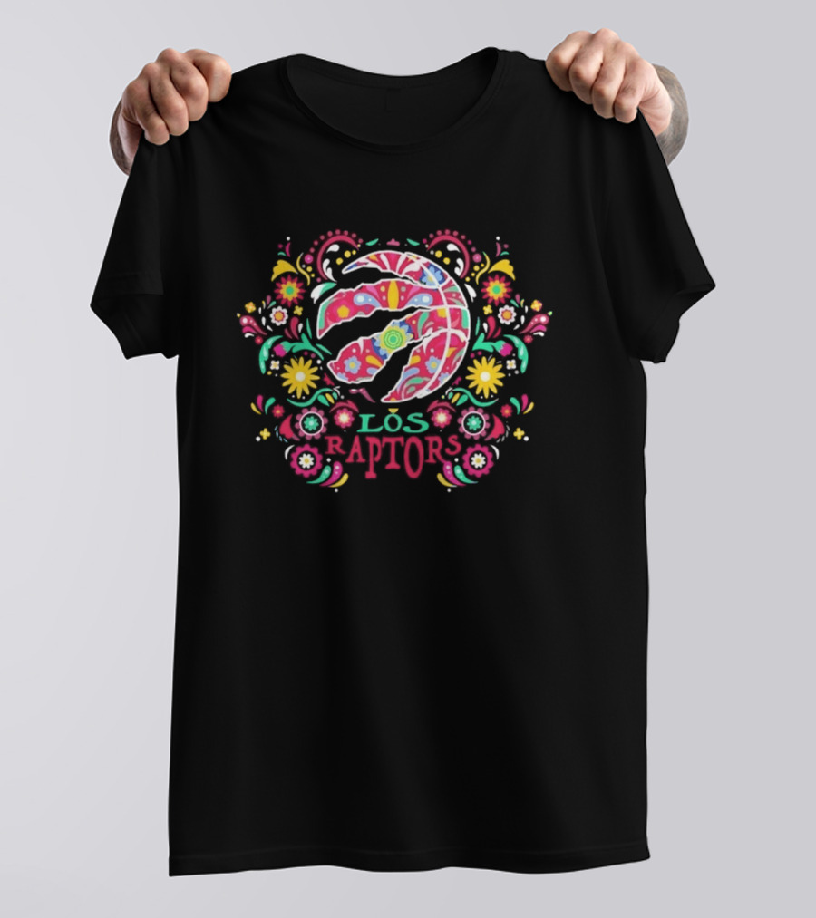 Toronto Raptors Dia De Los Muertos Floral NBA 2026 Los Raptors T-Shirt