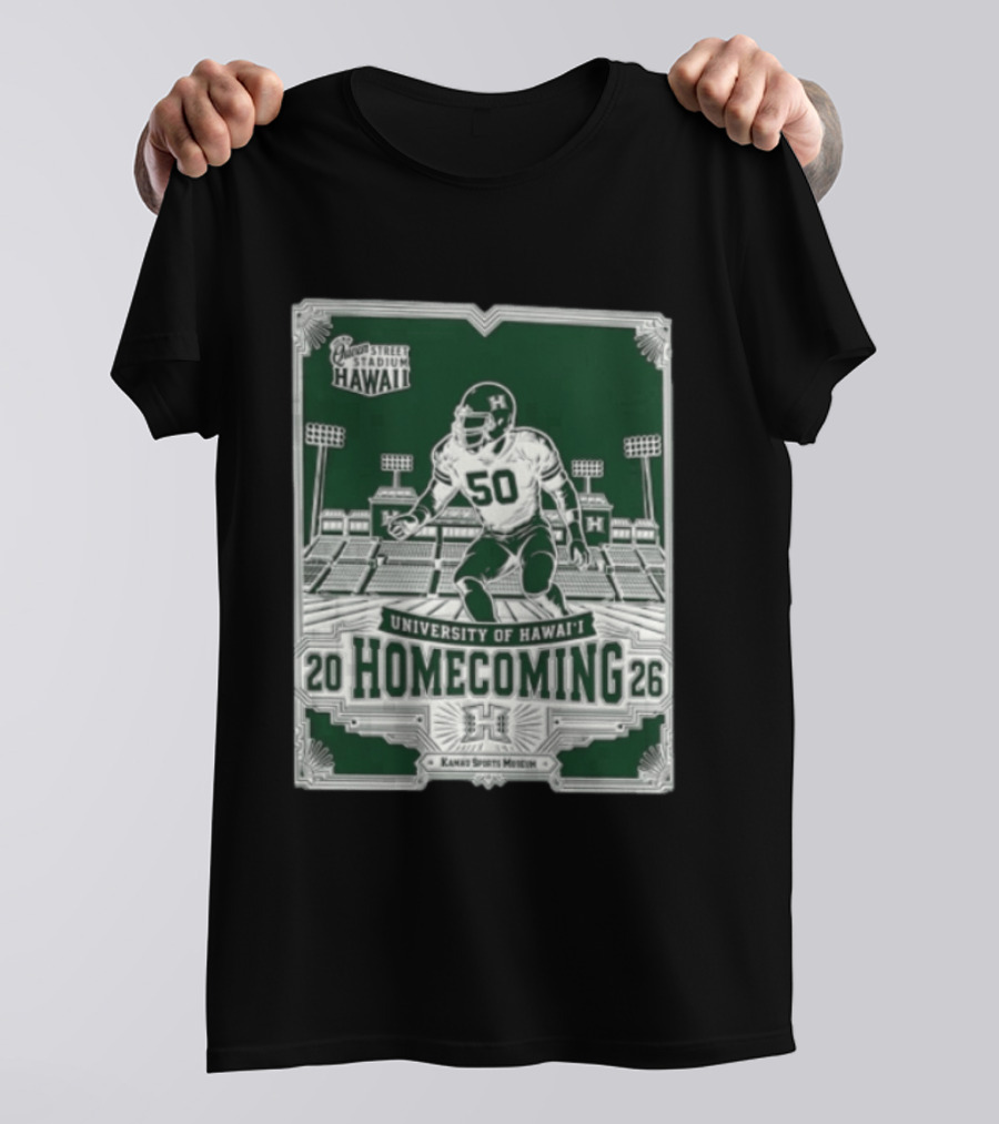 Queen Street Stadium Hawaii University Of Hawaii Homecoming 2026 Kanui Sports Museum T-Shirt
