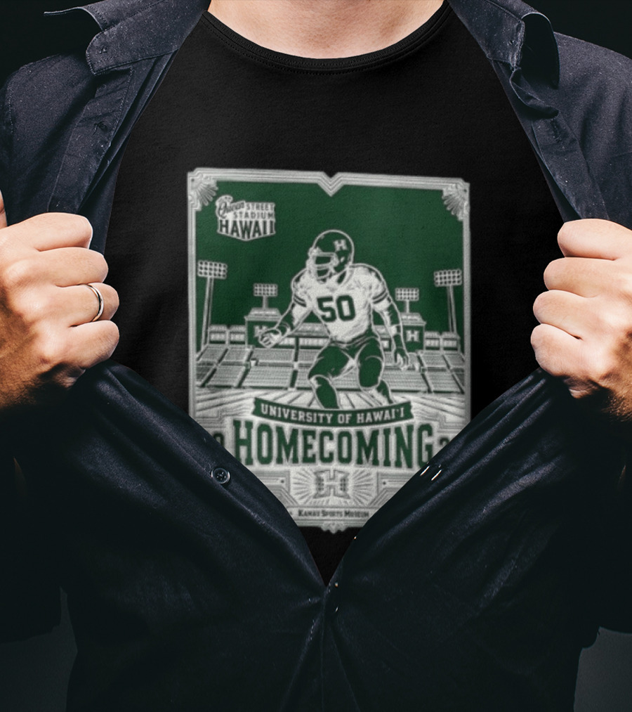 Queen Street Stadium Hawaii University Of Hawaii Homecoming 2026 Kanui Sports Museum T-Shirt